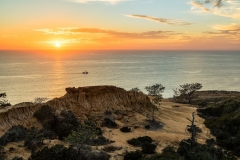 Torrey Pines Sunset With Boat